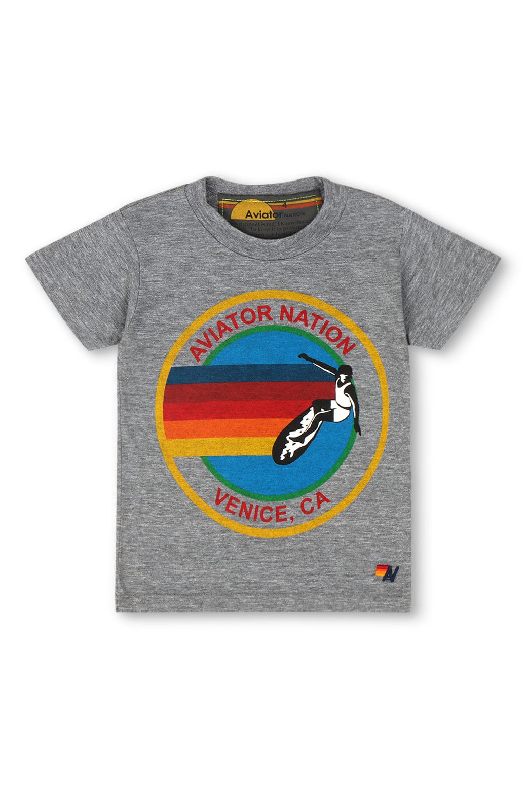 KIDS AVIATOR NATION VENICE TEE - HEATHER GREY
