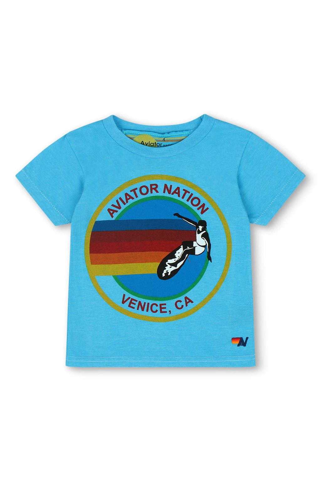 KIDS AVIATOR NATION VENICE TEE - NEON BLUE