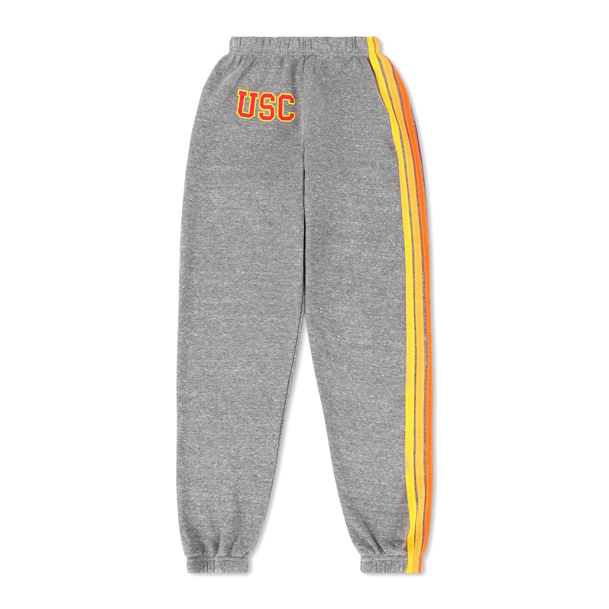 UNIVERSITY OF SOUTHERN CALIFORNIA 5 STRIPE UNISEX SWEATPANTS - HEATHER GREY