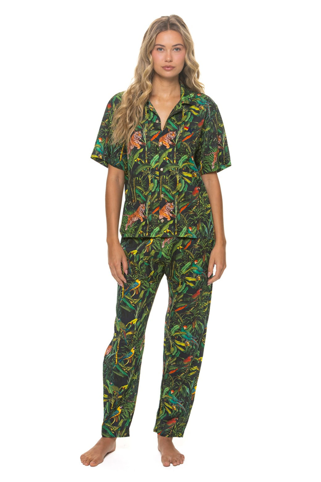 UNISEX COTTON LUXE POPLIN RELAXED PANT - VINTAGE BLACK JUNGLE
