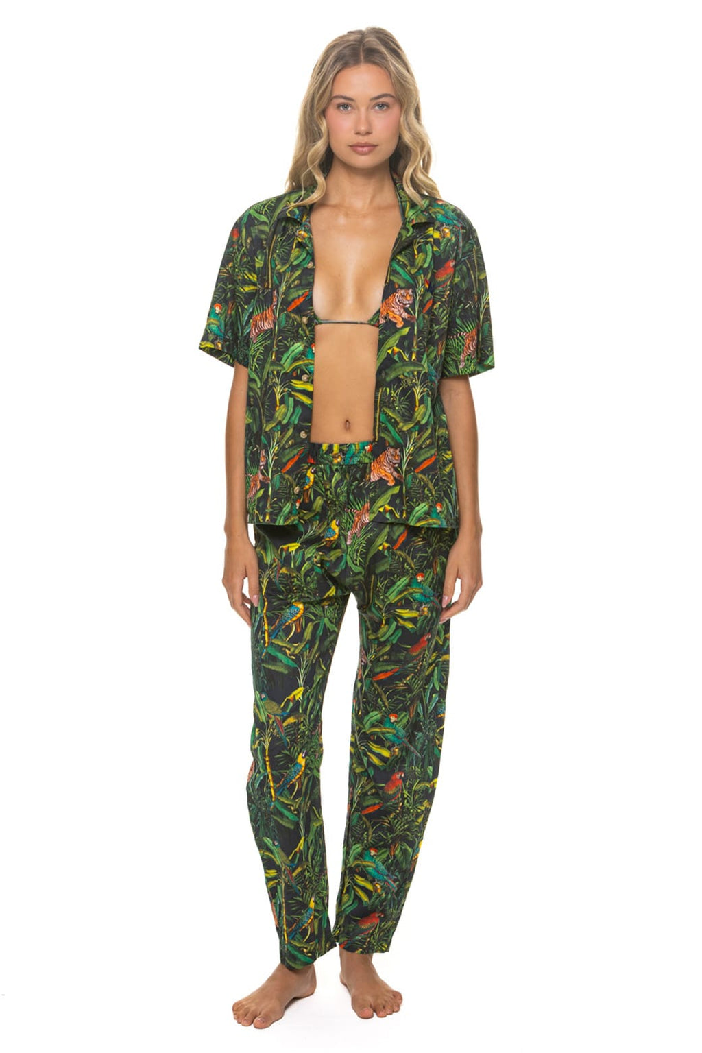 UNISEX COTTON LUXE POPLIN RELAXED PANT - VINTAGE BLACK JUNGLE