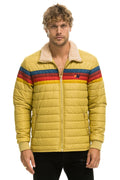4 STRIPE RAINBOW SLEEVE JACKET - KHAKI