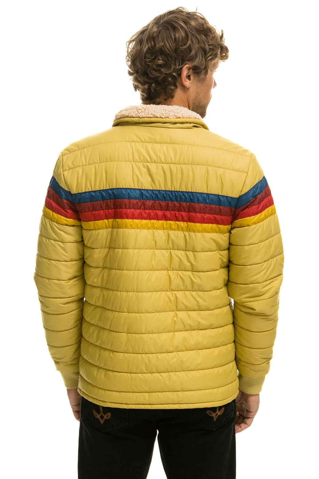 4 STRIPE RAINBOW SLEEVE JACKET - KHAKI