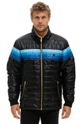 4 STRIPE JACKET - GLOSSY BLACK BLUE
