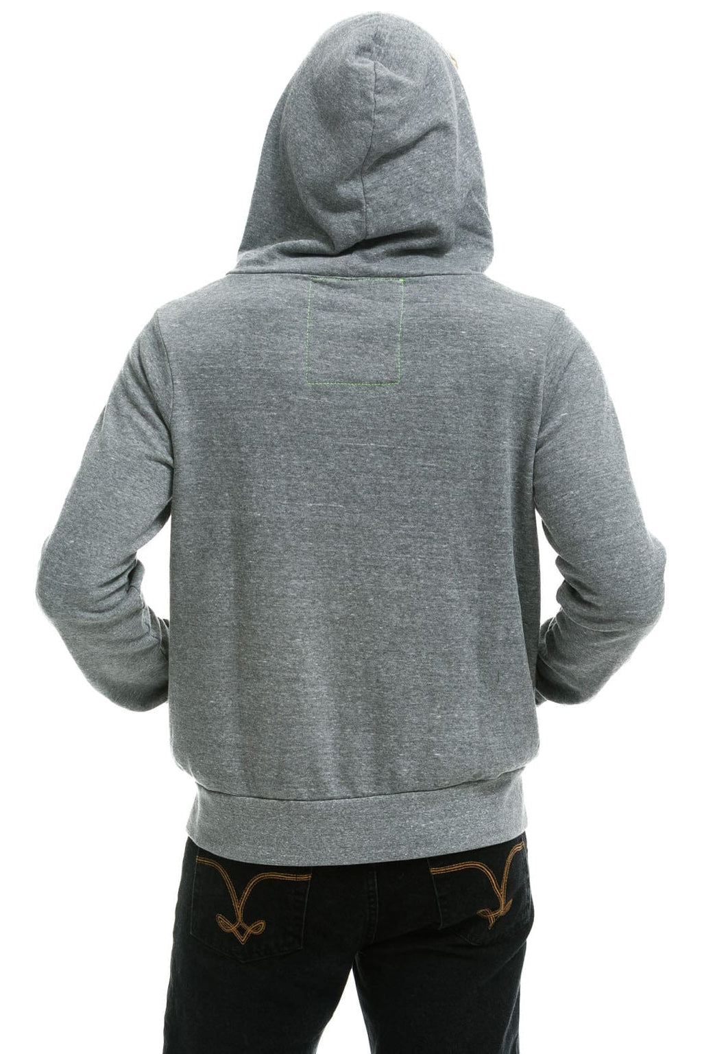 5 STRIPE HOODIE - HEATHER GREY BLUE