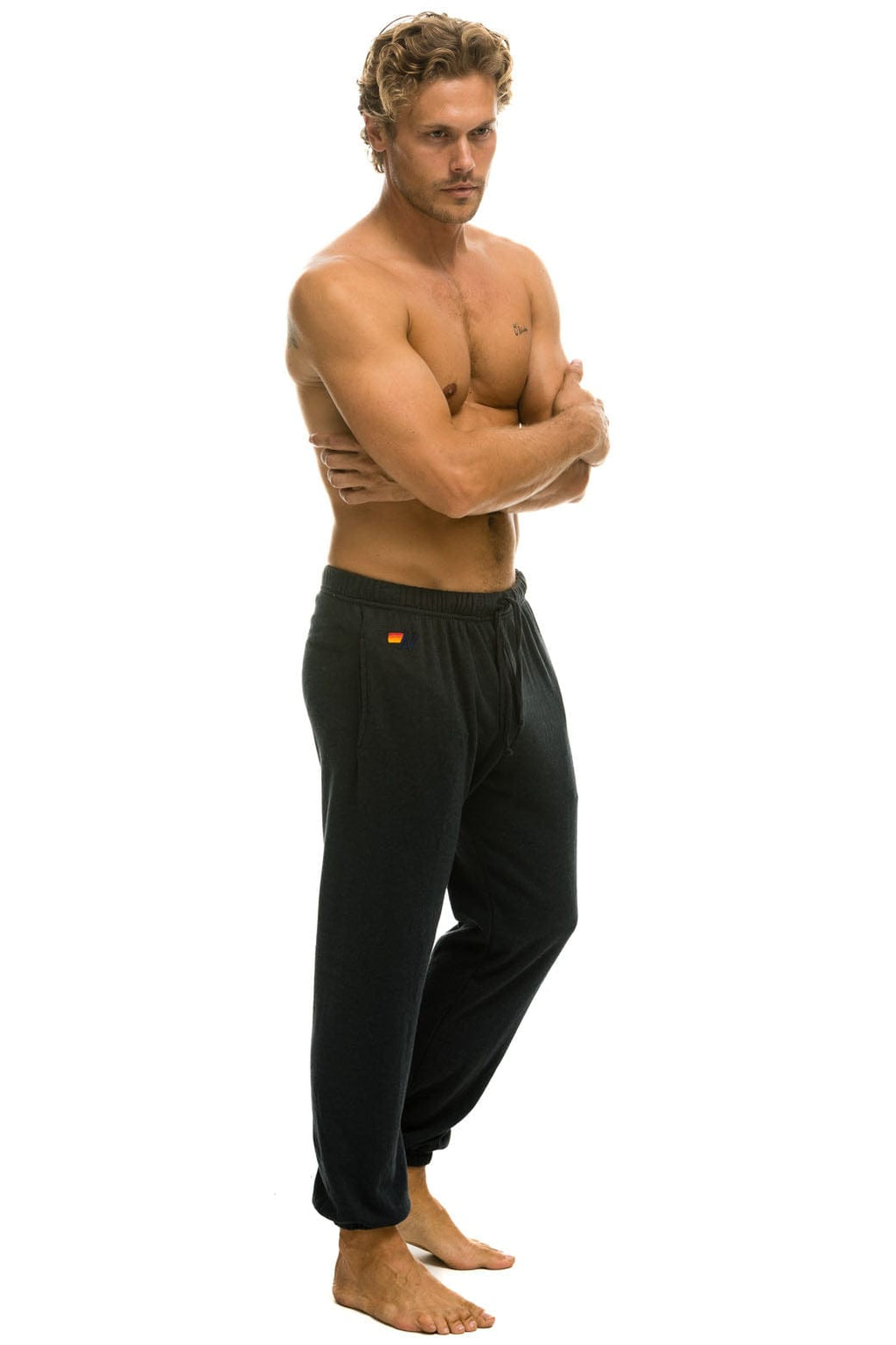 5 STRIPE SWEATPANTS - CHARCOAL BLUE