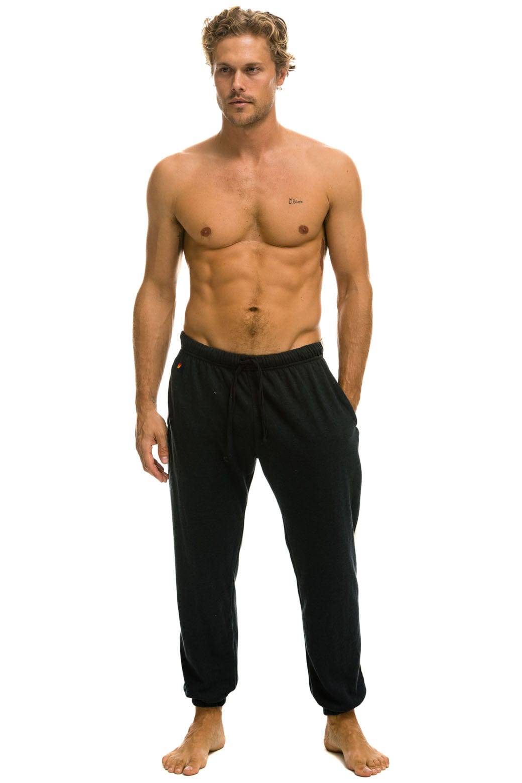 5 STRIPE SWEATPANTS - CHARCOAL GREY