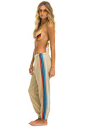 5 STRIPE SWEATPANTS - SAND USA