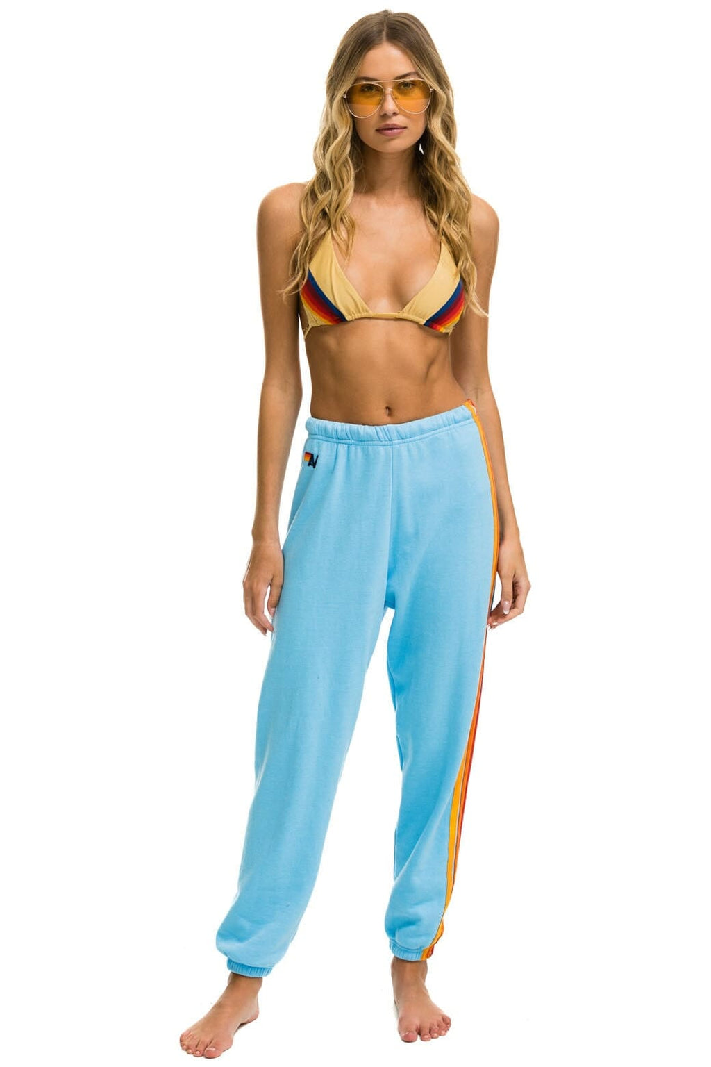 5 STRIPE SWEATPANTS - SKY 2