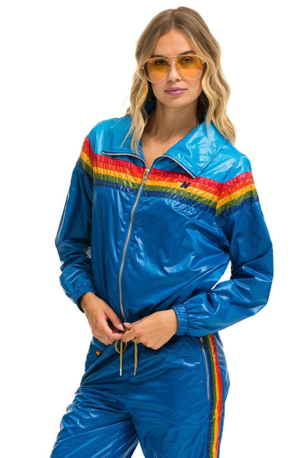 5 STRIPE WINDBREAKER - DRESDEN SNORKEL BLUE GLOSSY
