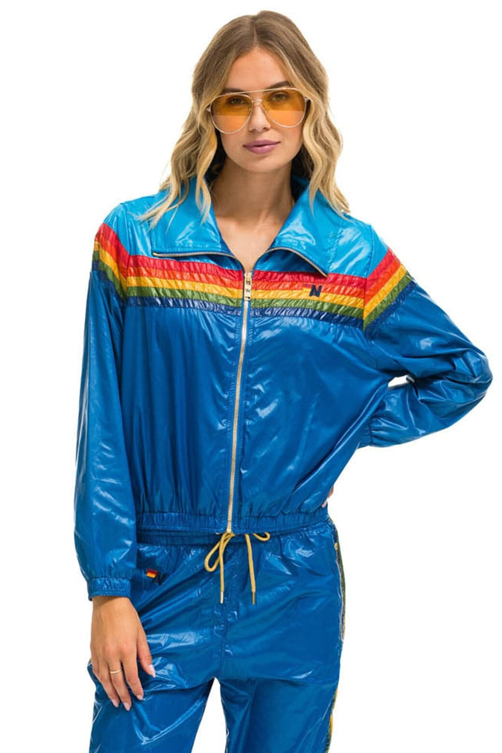 5 STRIPE WINDBREAKER - DRESDEN SNORKEL BLUE GLOSSY