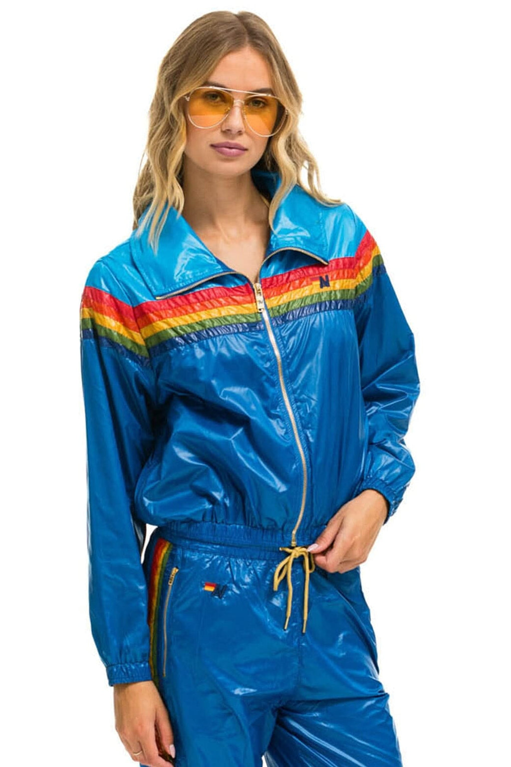 5 STRIPE WINDBREAKER - DRESDEN SNORKEL BLUE GLOSSY