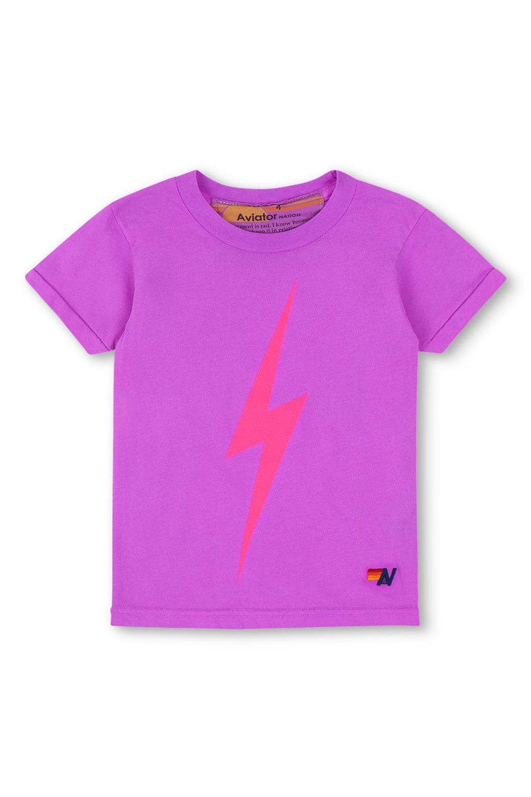 KIDS BOLT TEE - NEON PURPLE NEON PINK