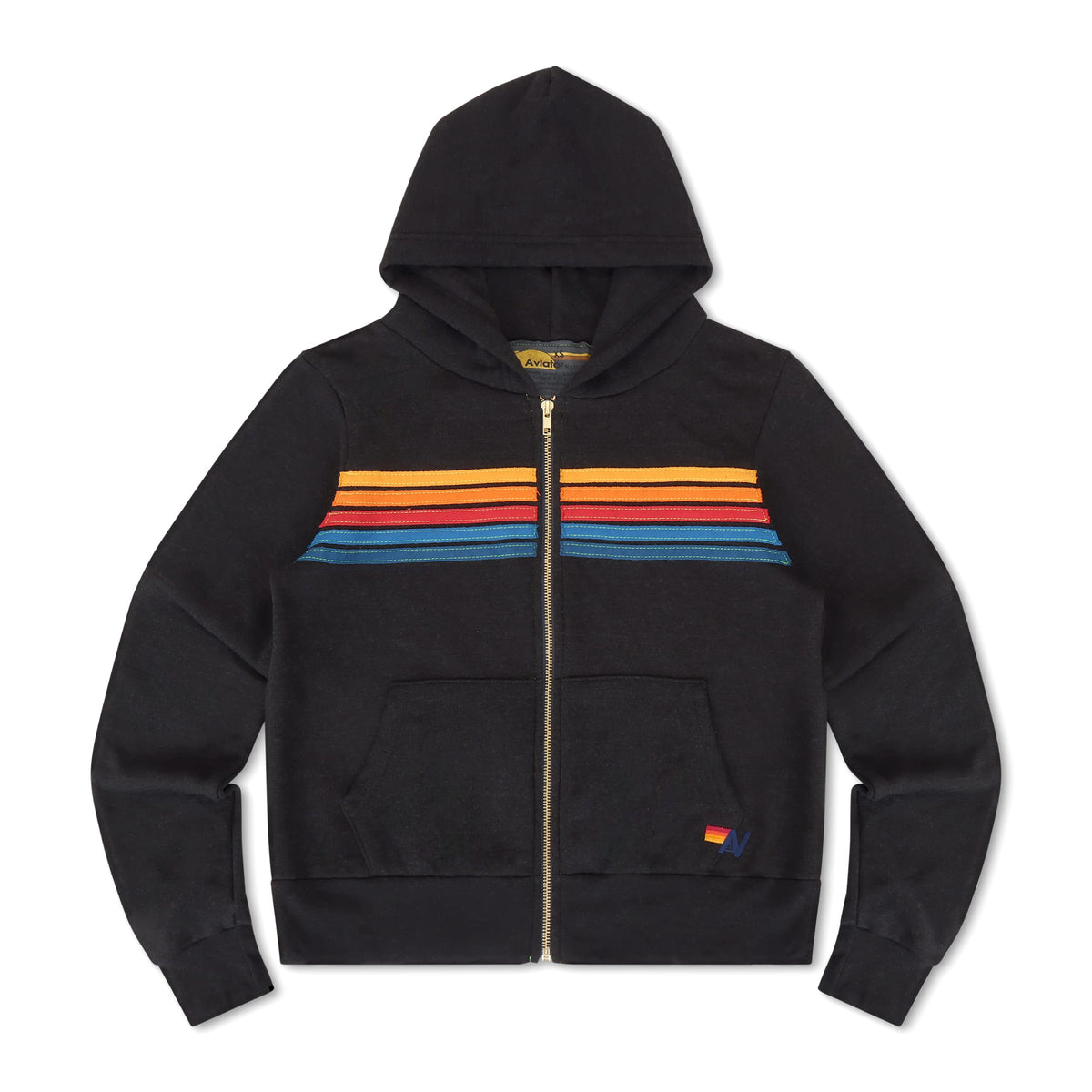 5 STRIPE HOODIE - BLACK