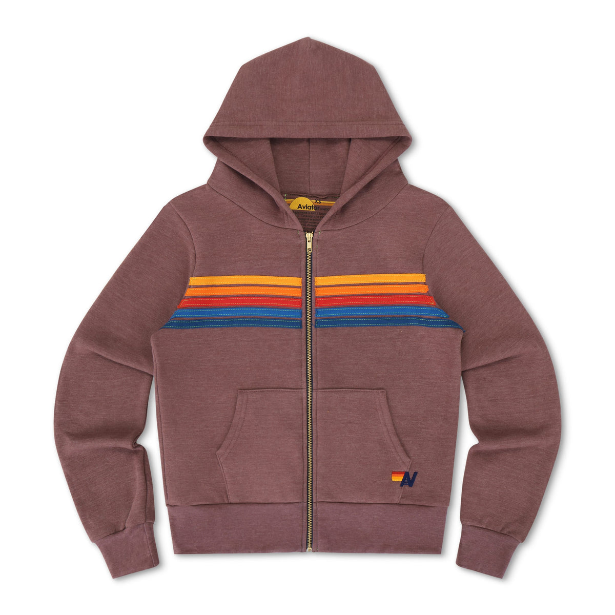 5 STRIPE HOODIE - MOCHA