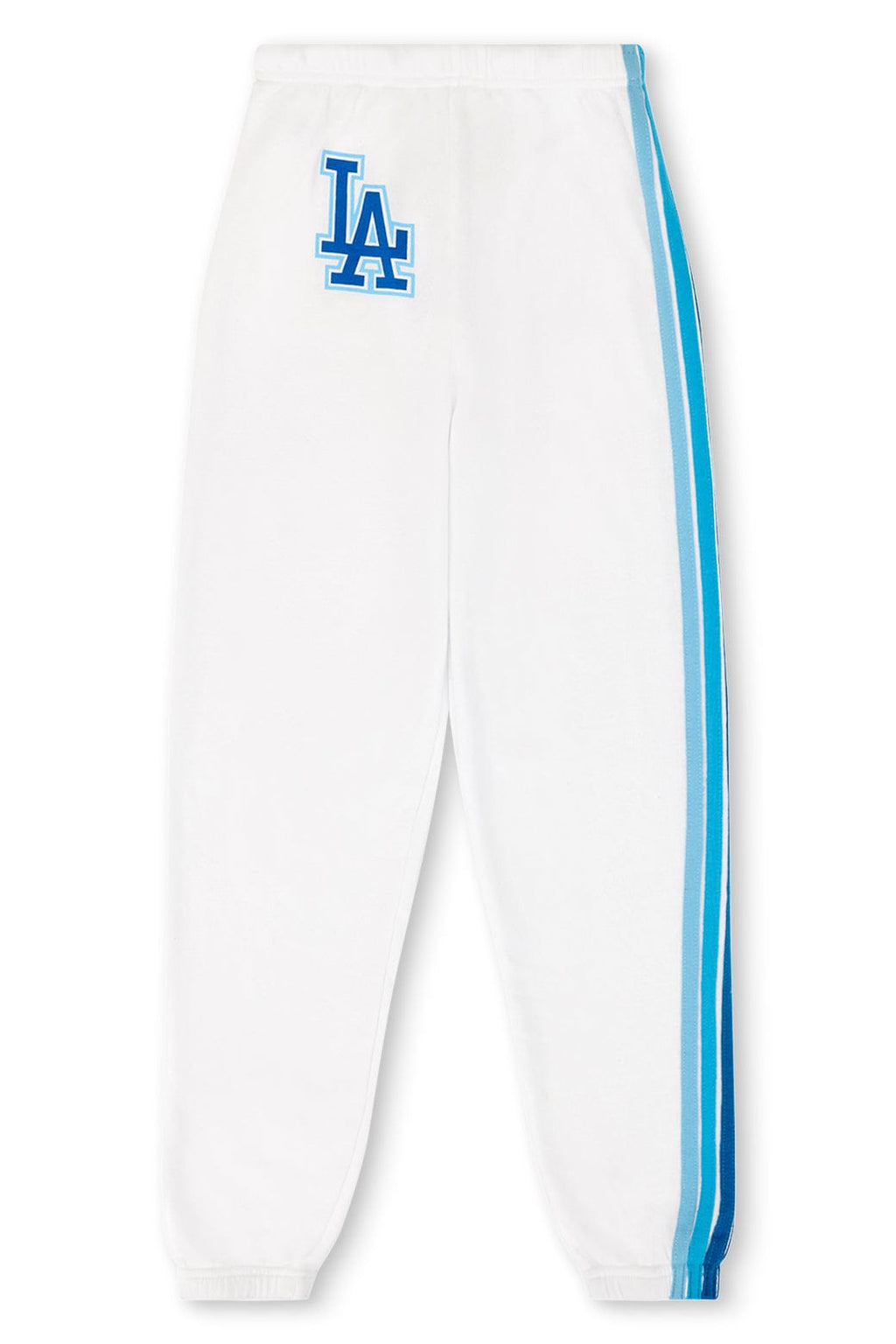 LOS ANGELES DODGERS 5 STRIPE SWEATPANTS - WHITE BLUE
