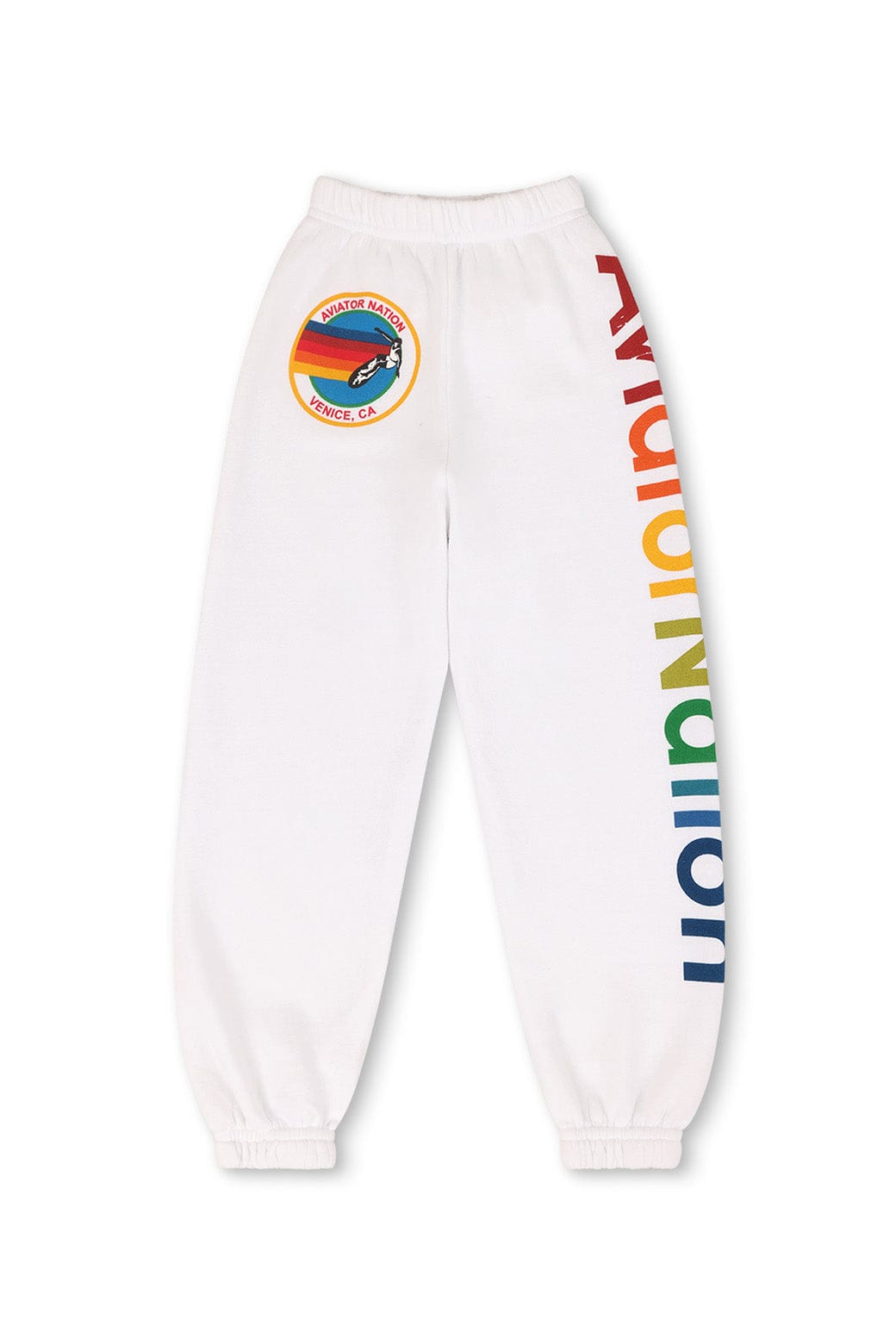 KIDS AVIATOR NATION VENICE SWEATPANTS - WHITE