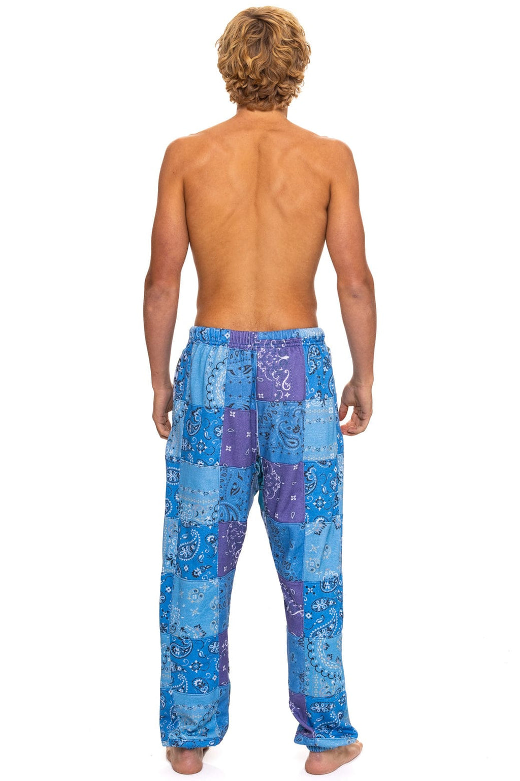 BANDANA QUILTED SWEATPANTS - BLUE