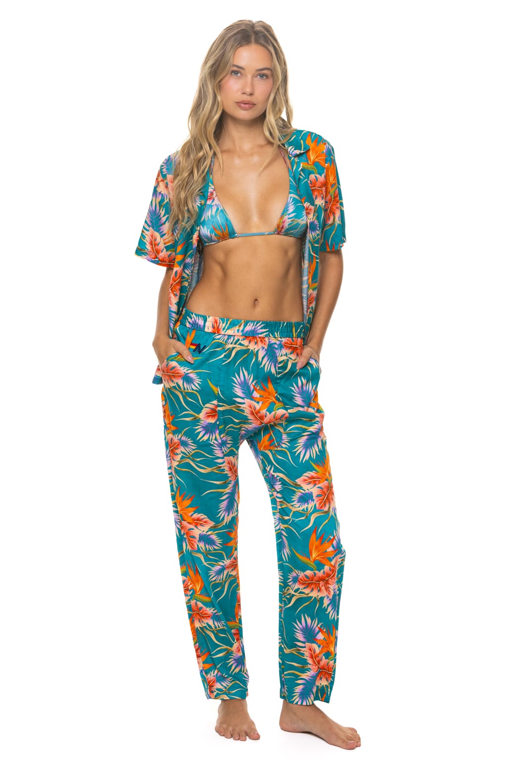 UNISEX COTTON LUXE POPLIN RELAXED PANT - BLUE HAWAII