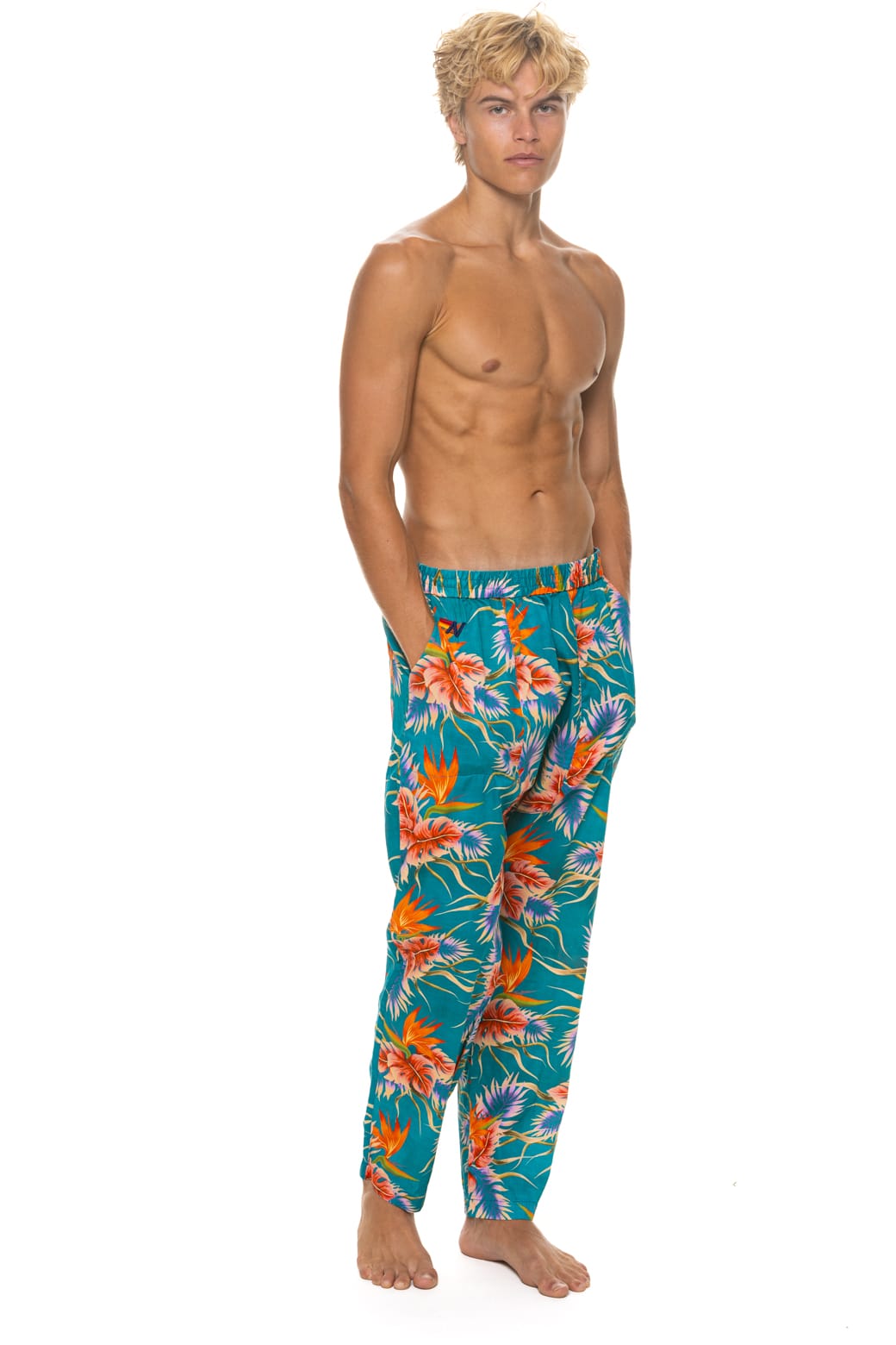 UNISEX COTTON LUXE POPLIN RELAXED PANT - BLUE HAWAII