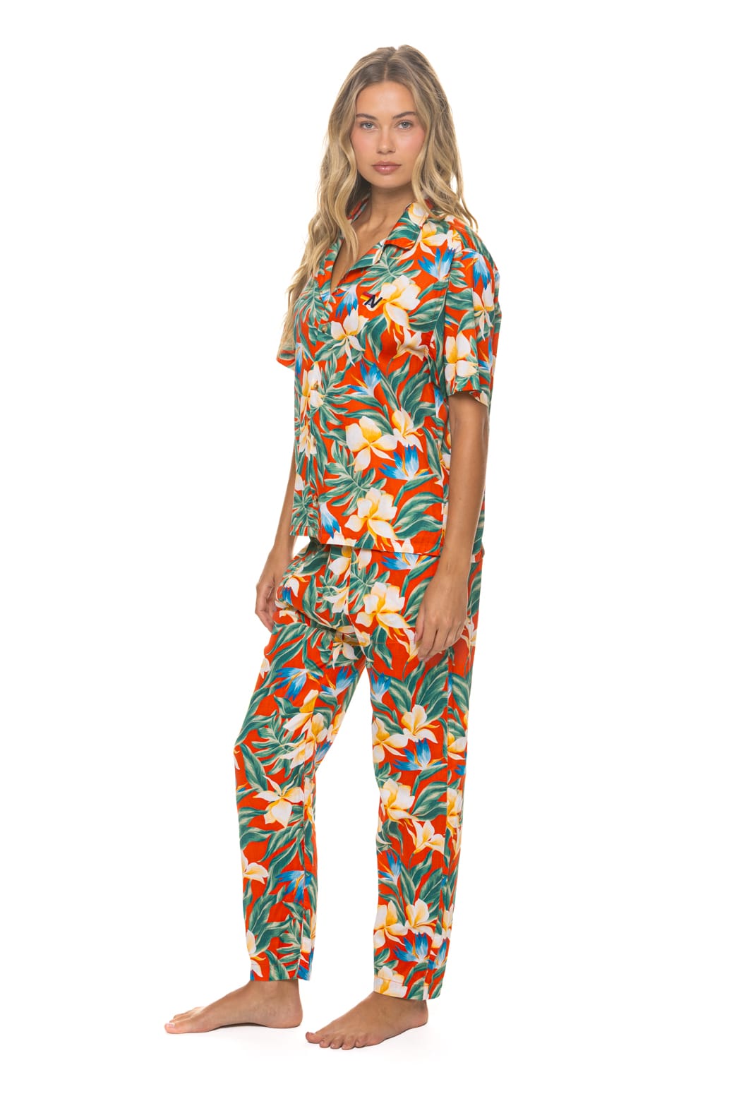 UNISEX COTTON LUXE POPLIN RELAXED PANT - RED KAUAI
