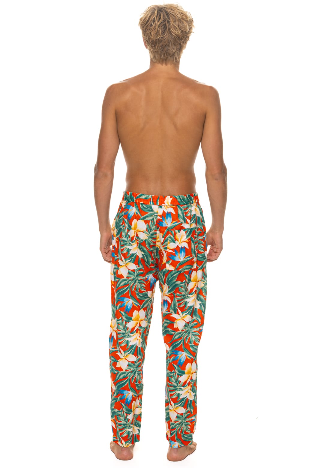 UNISEX COTTON LUXE POPLIN RELAXED PANT - RED KAUAI
