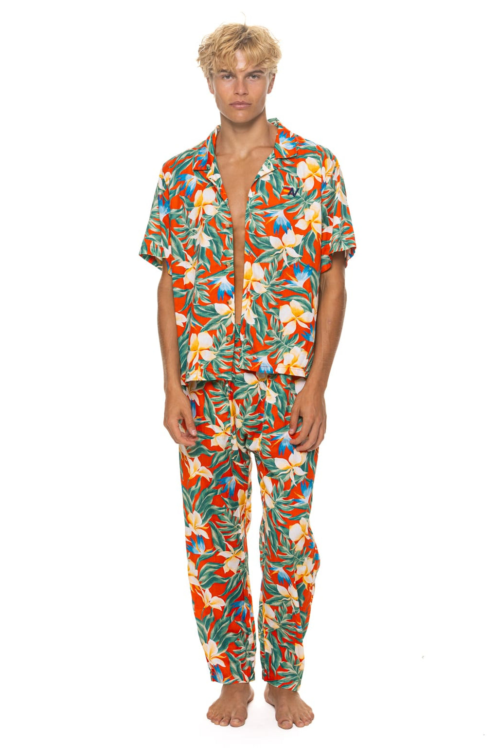 UNISEX COTTON LUXE POPLIN RELAXED PANT - RED KAUAI