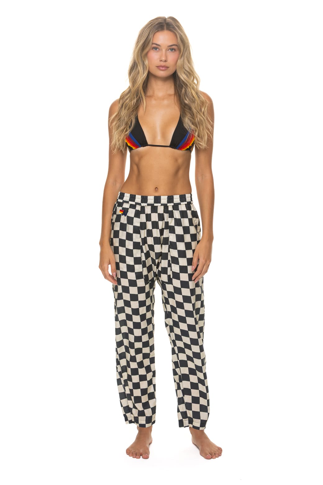 UNISEX COTTON LUXE POPLIN RELAXED PANT - VINTAGE BLACK CHECKERED