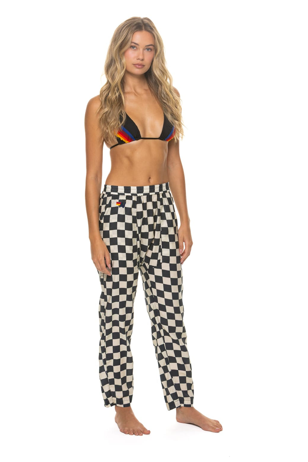 UNISEX COTTON LUXE POPLIN RELAXED PANT - VINTAGE BLACK CHECKERED