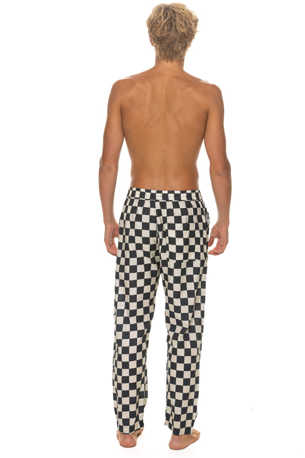 UNISEX COTTON LUXE POPLIN RELAXED PANT - VINTAGE BLACK CHECKERED
