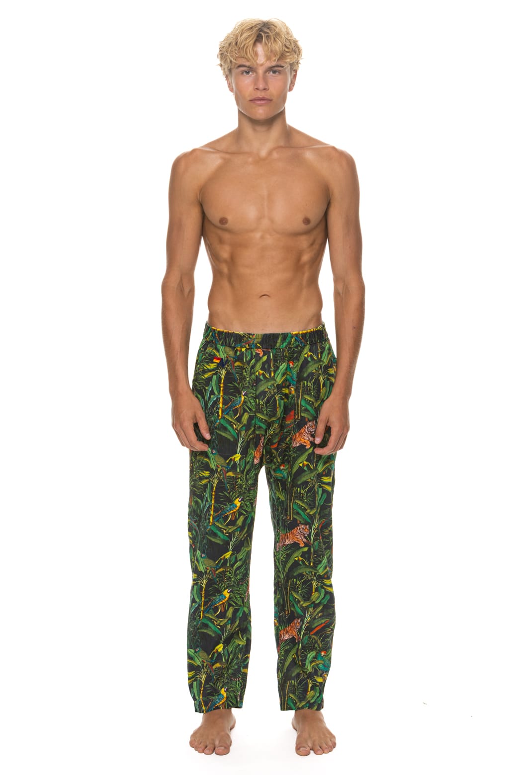 UNISEX COTTON LUXE POPLIN RELAXED PANT - VINTAGE BLACK JUNGLE