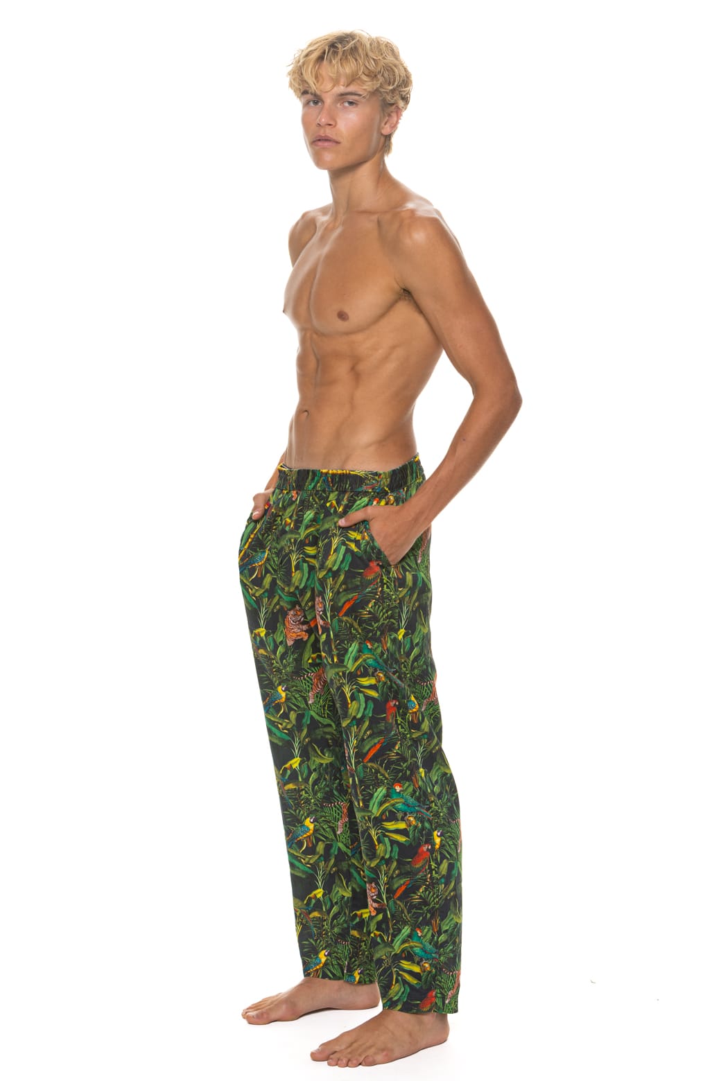 UNISEX COTTON LUXE POPLIN RELAXED PANT - VINTAGE BLACK JUNGLE