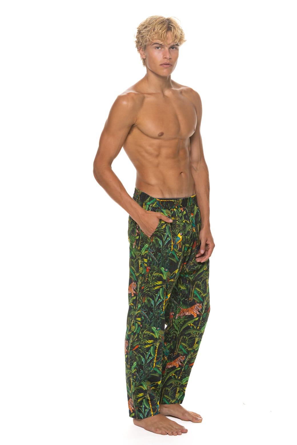 UNISEX COTTON LUXE POPLIN RELAXED PANT - VINTAGE BLACK JUNGLE
