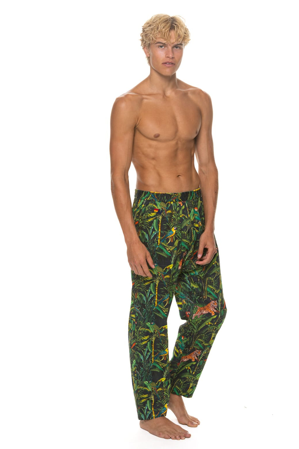 UNISEX COTTON LUXE POPLIN RELAXED PANT - VINTAGE BLACK JUNGLE