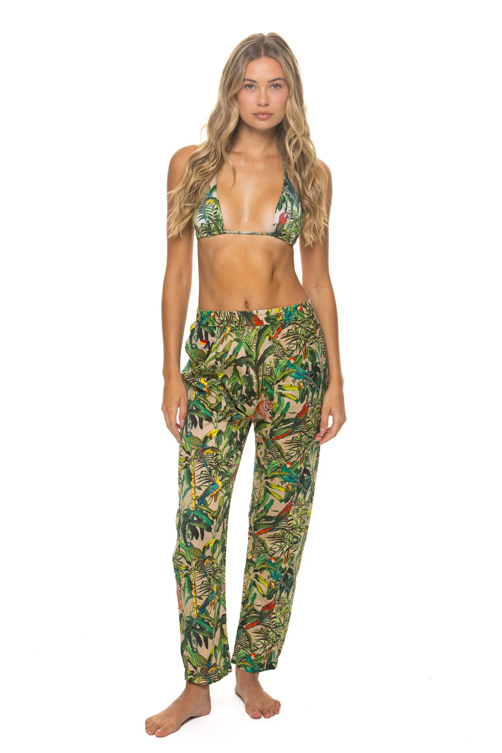 UNISEX COTTON LUXE POPLIN RELAXED PANT - VINTAGE WHITE JUNGLE