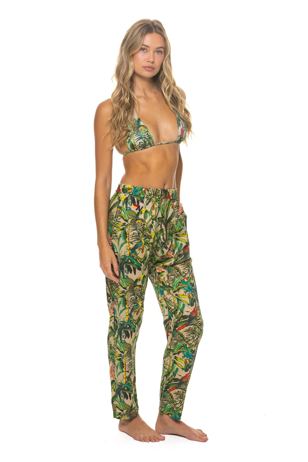 UNISEX COTTON LUXE POPLIN RELAXED PANT - VINTAGE WHITE JUNGLE