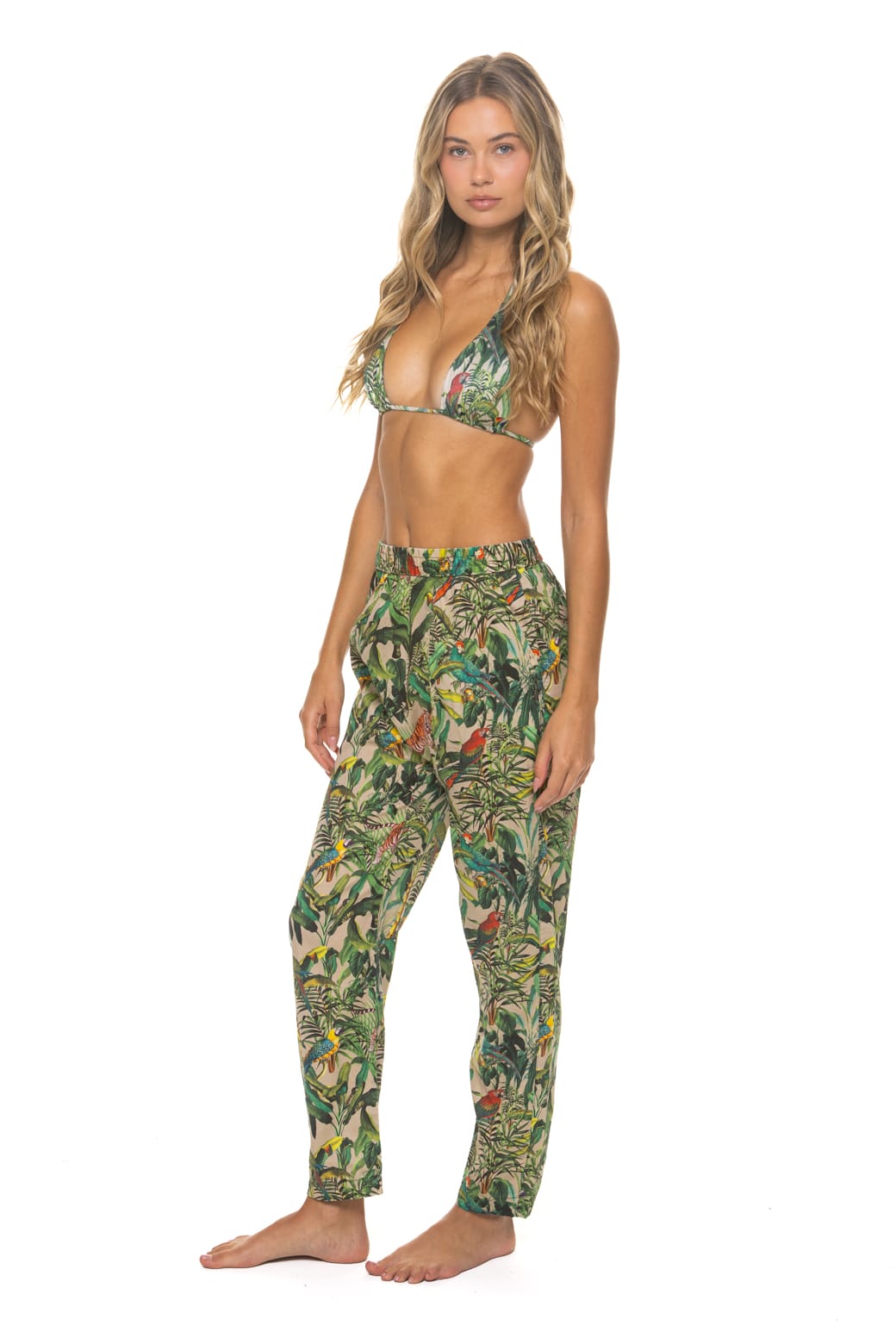 UNISEX COTTON LUXE POPLIN RELAXED PANT - VINTAGE WHITE JUNGLE