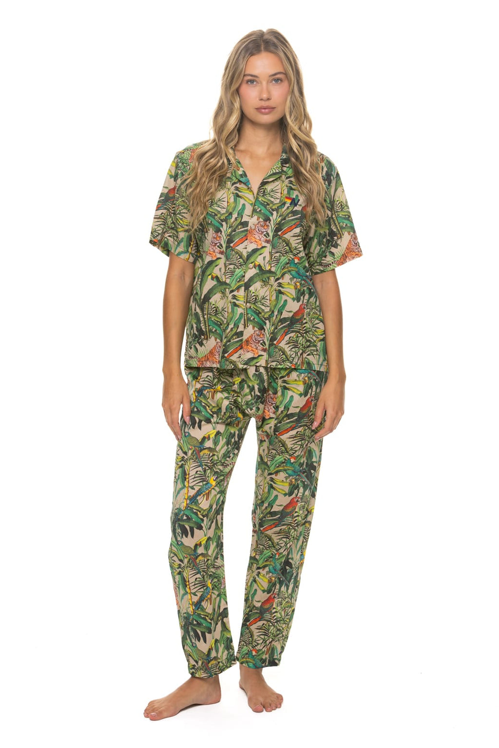 UNISEX COTTON LUXE POPLIN RELAXED PANT - VINTAGE WHITE JUNGLE