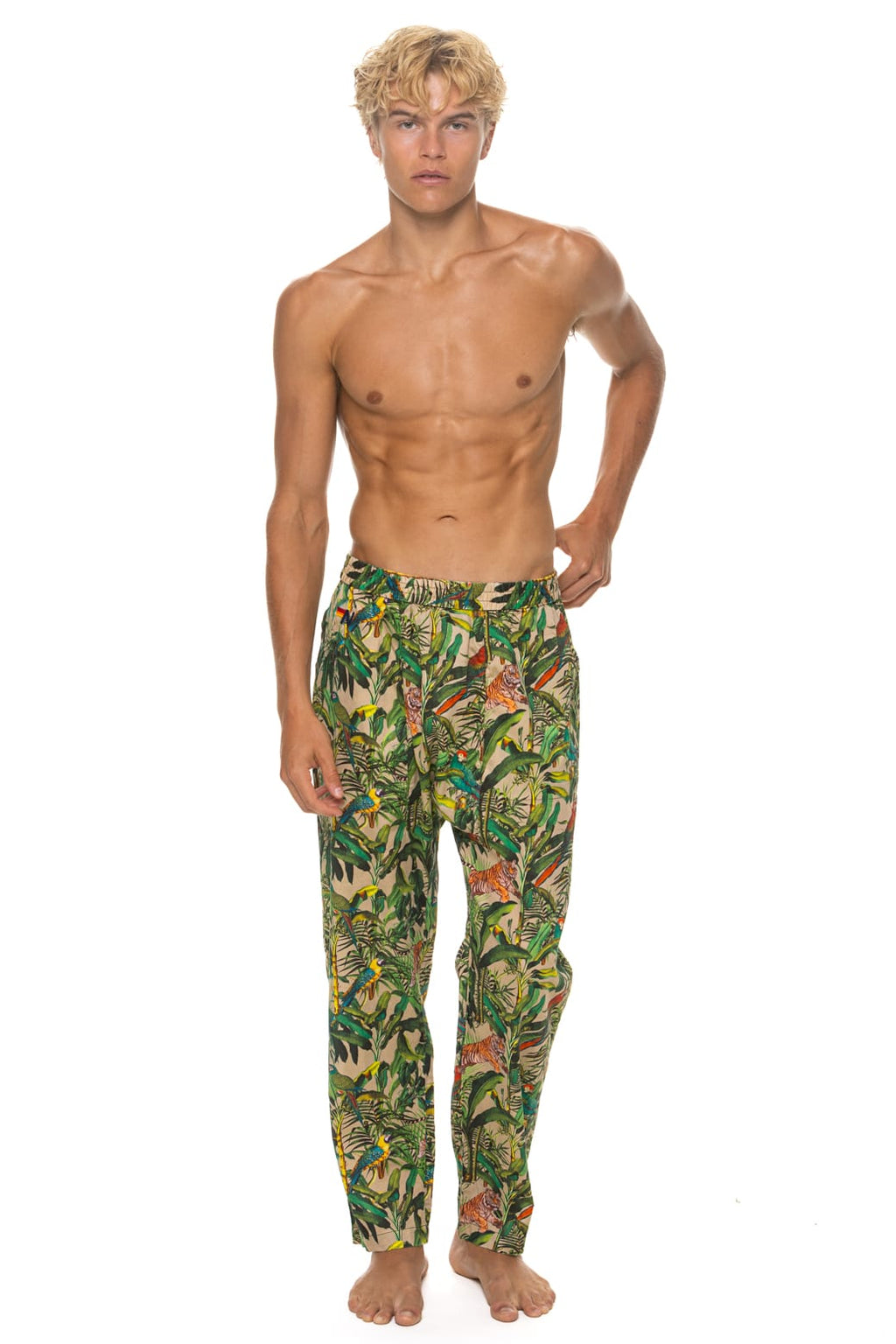 UNISEX COTTON LUXE POPLIN RELAXED PANT - VINTAGE WHITE JUNGLE