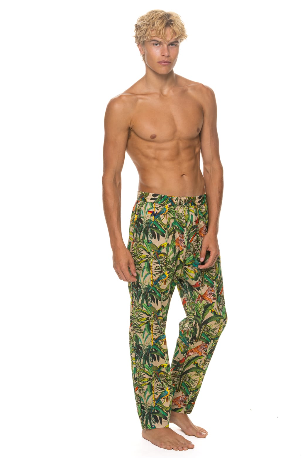 UNISEX COTTON LUXE POPLIN RELAXED PANT - VINTAGE WHITE JUNGLE