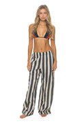 WOMENS COTTON LUXE POPLIN WIDE LEG PANT - VINTAGE BLACK STRIPE