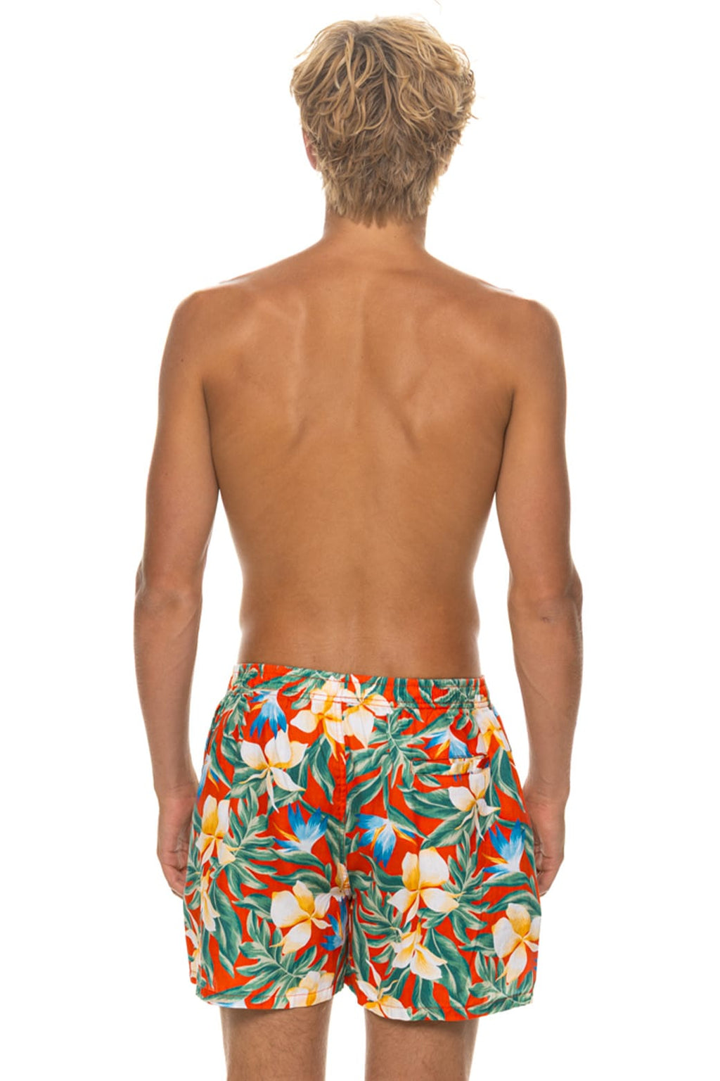 MENS COTTON LUXE POPLIN RELAXED SHORT - RED KAUAI