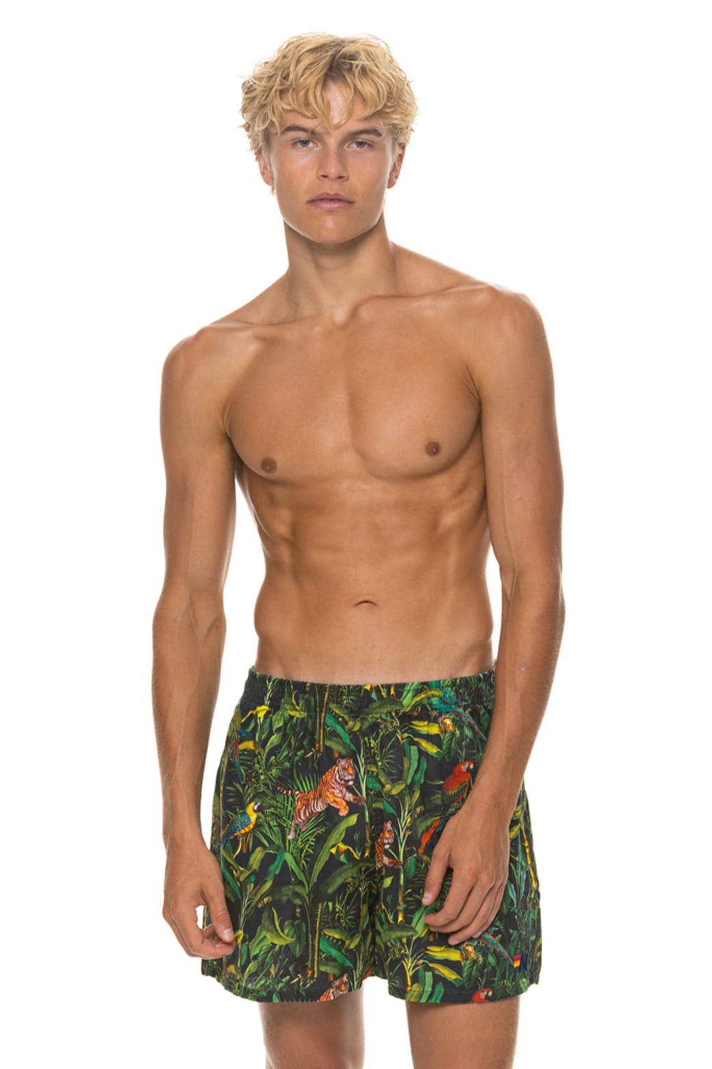 MENS COTTON LUXE POPLIN RELAXED SHORT - VINTAGE BLACK JUNGLE
