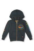KIDS AVIATOR NATION MALIBU ZIP HOODIE - CHARCOAL