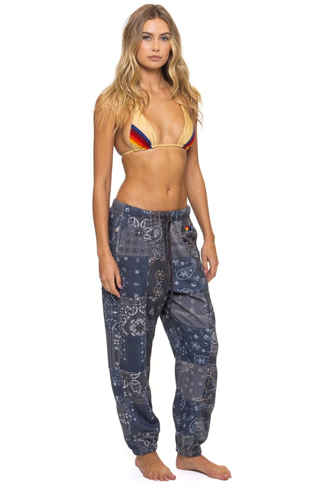 BANDANA QUILTED SWEATPANTS - CHARCOAL