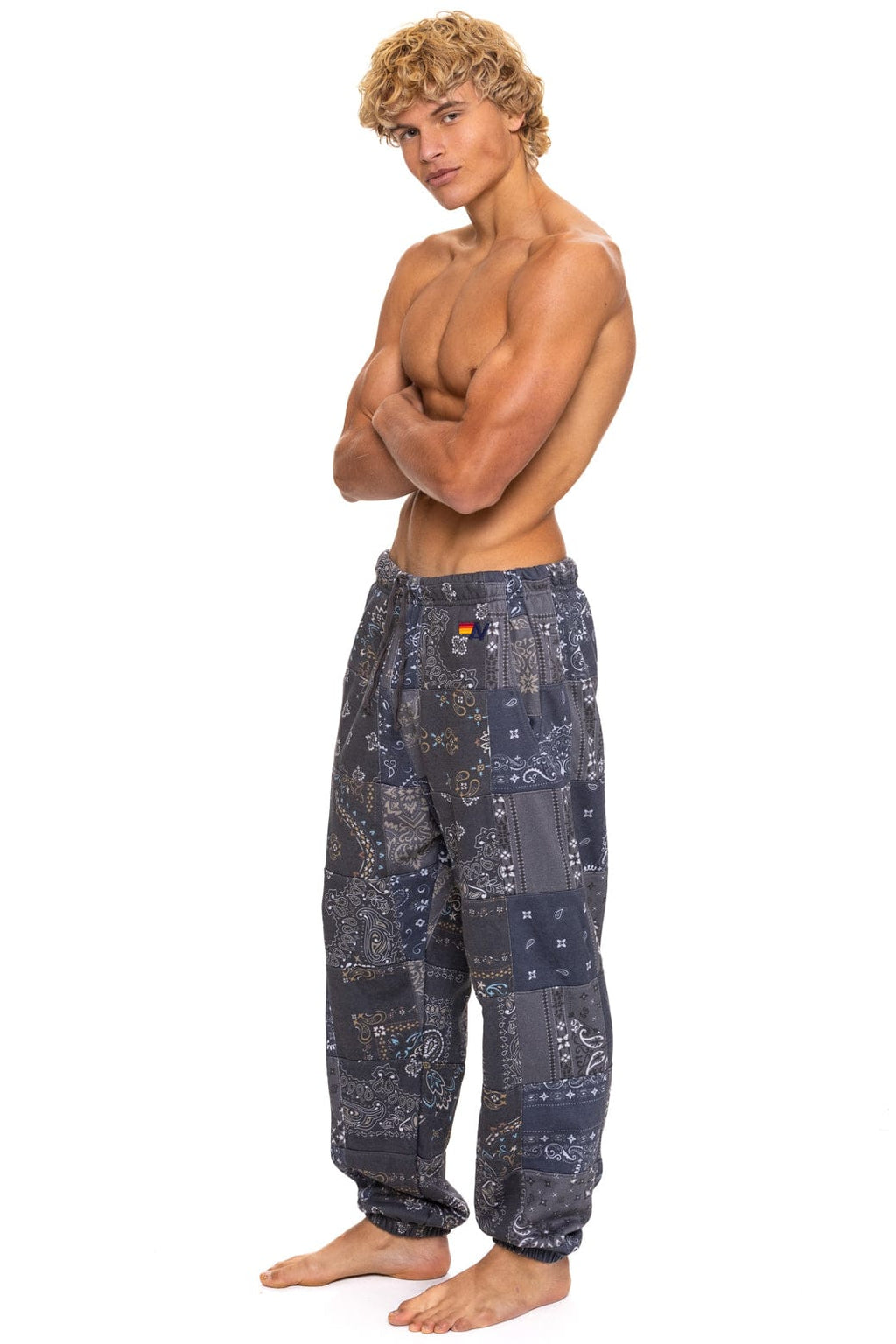 BANDANA QUILTED SWEATPANTS - CHARCOAL