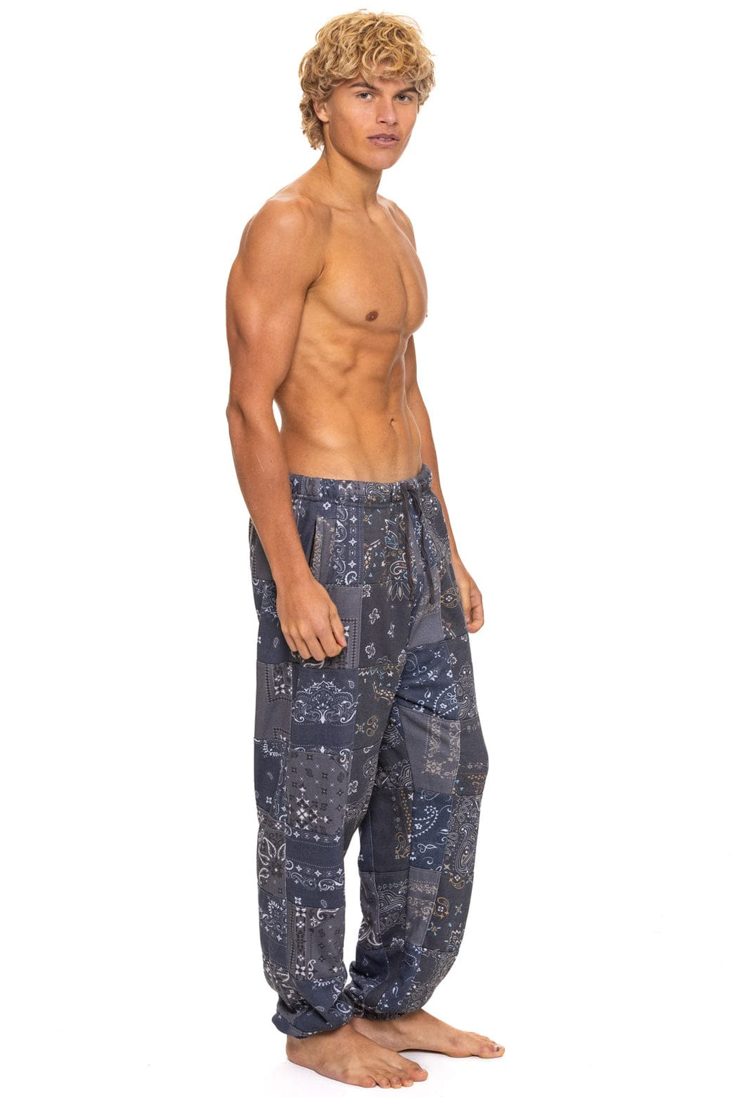 BANDANA QUILTED SWEATPANTS - CHARCOAL