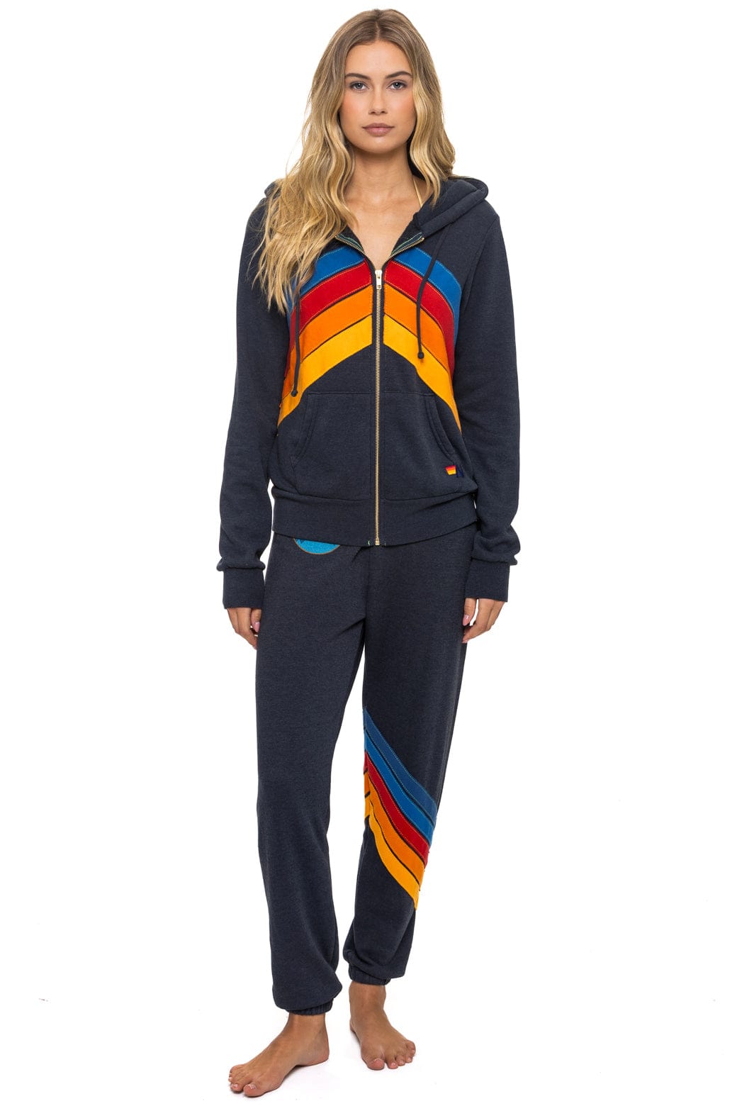 ALL SEASONS CIRCLE CHEVRON SWEATPANTS - CHARCOAL