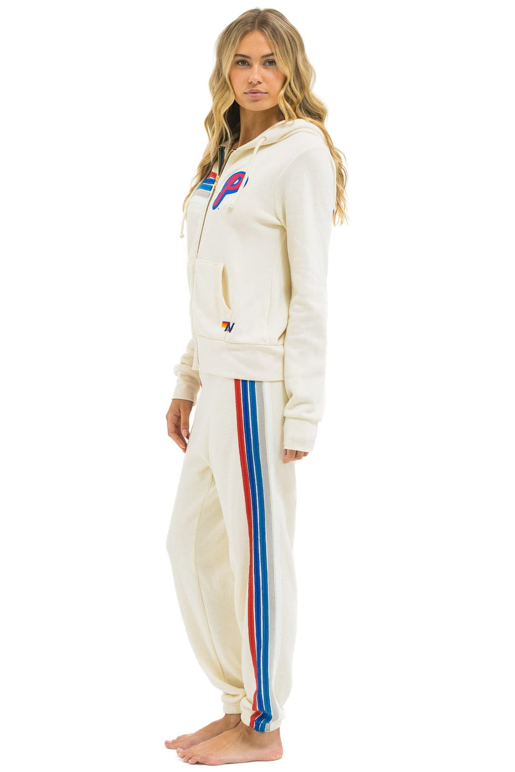 PHILLIES 5 STRIPE SWEATPANTS - VINTAGE WHITE USA