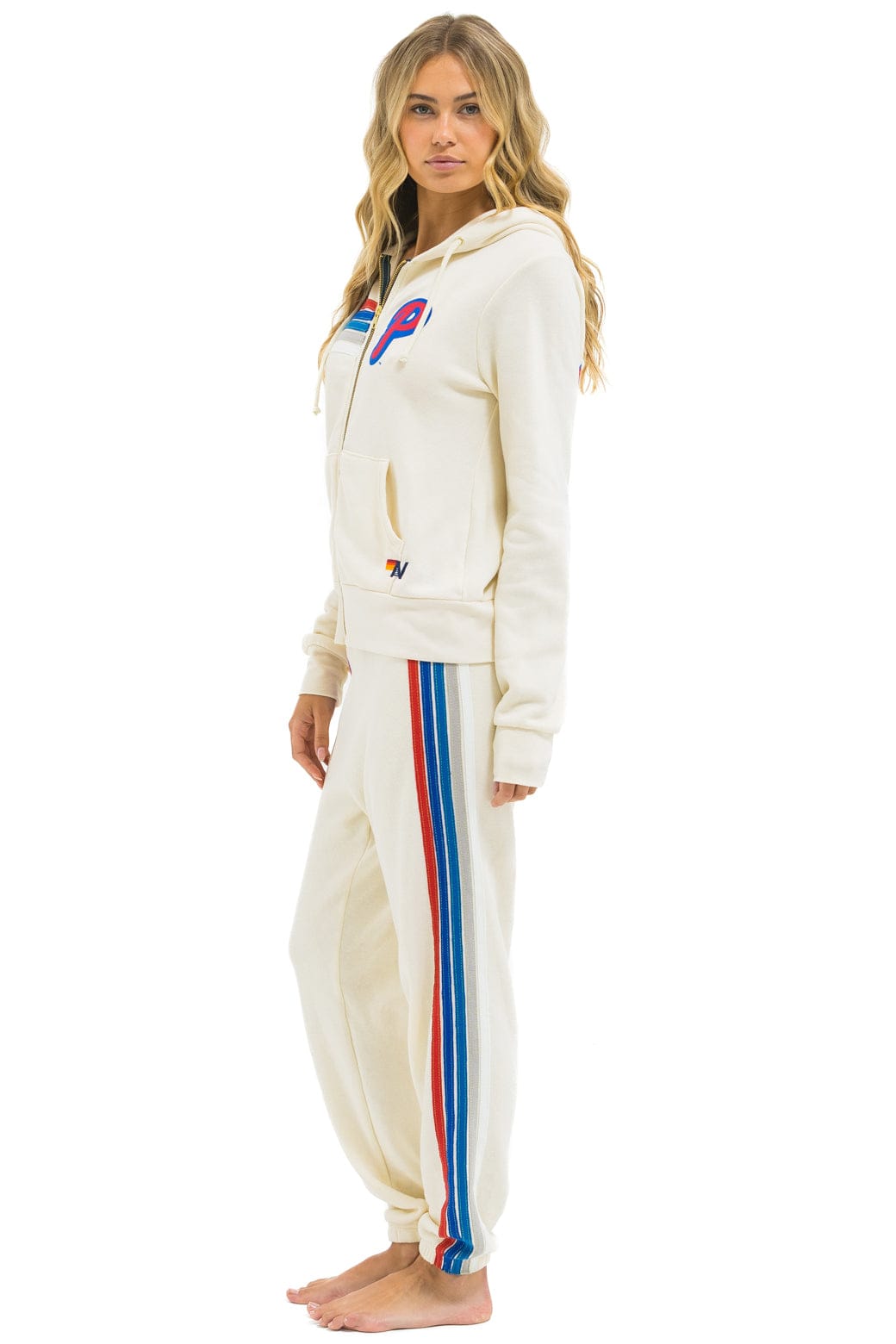 PHILLIES 5 STRIPE SWEATPANTS - VINTAGE WHITE USA